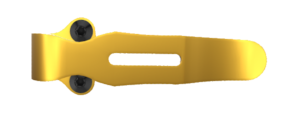 Gold PVD 535 Deep Carry Pocket Clip - Side View | Benchmade Knife Co.