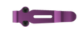 Purple CSTM Clip component with central slot and two black screws, shown in side view