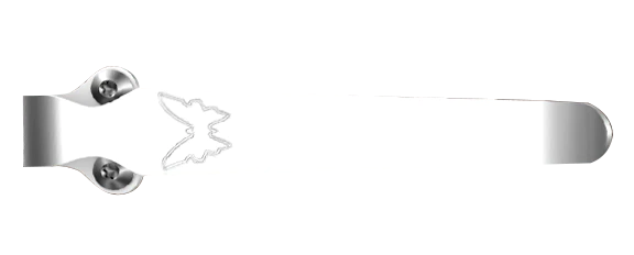 Satin Split Arrow 2-Hole Deep Carry Pocket Clip - Top View | Benchmade Knife Co.