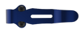 Blue metal CSTM clip with central slot and two hex screws, shown in side view.