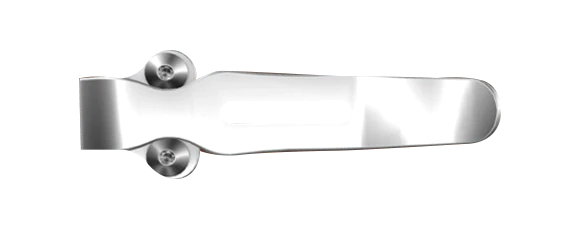 Satin Split Arrow Pocket Clip - Side View | Benchmade Knife Co.