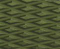 Olive green custom left handle component with textured diamond pattern.