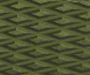 Olive green custom left handle component with textured diamond pattern.