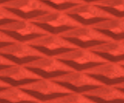 Red geometric diamond patterned textile, CSTM left handle component