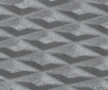 Grey geometric tile pattern with interlocking diamond shapes and textured surfaces.