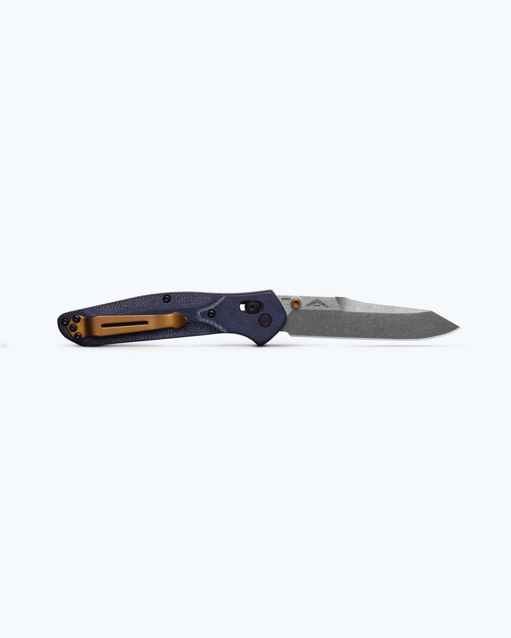 Benchmade Osborne Denim Micarta - Back View Open AXIS Lock | Benchmade Knife Co.