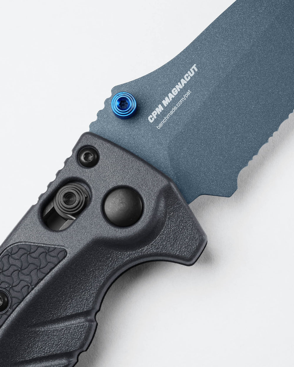 Mini Adira™ Blade Detail CPM-MAGNACUT Steel - Close Up View | Benchmade Knife Co.
