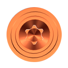 Copper barrel spacer with star-shaped center, by 555 CSTM Components