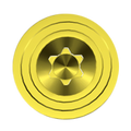 Gold barrel spacer with star pattern by CSTM Components, viewed from the front.