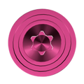 Pink custom barrel spacer with star-shaped center and concentric rings.